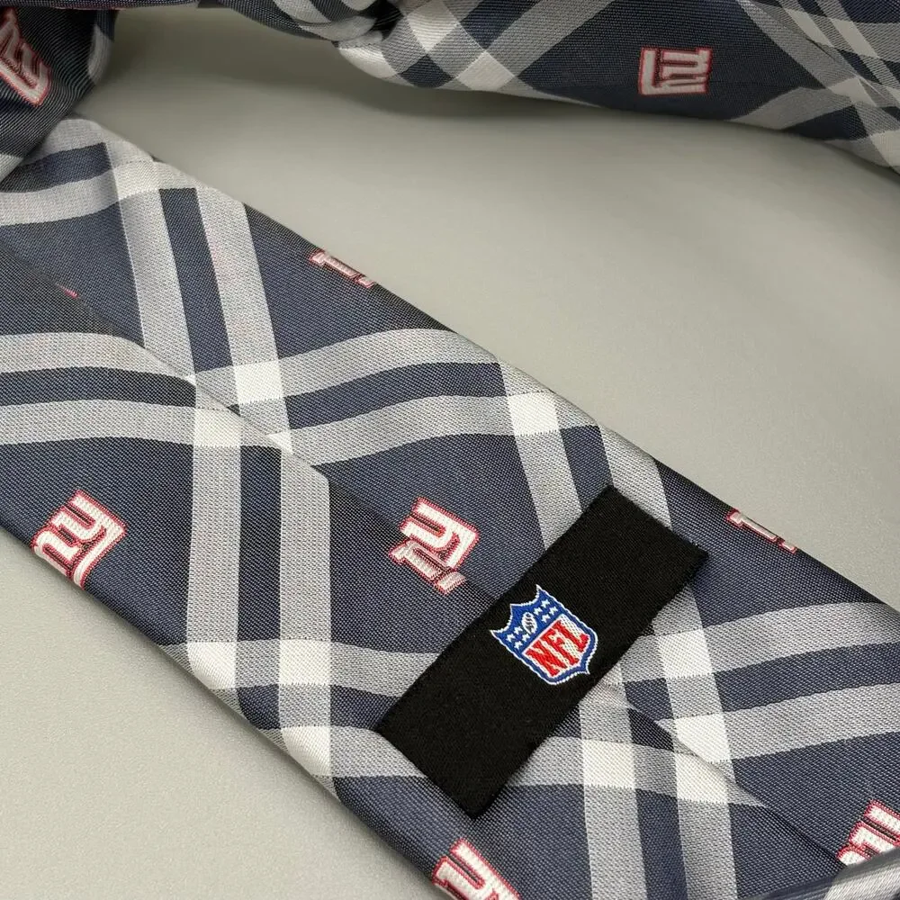 NFL New York Giants NY Football Men's Tie Blue Gray White Red Sporty Tie